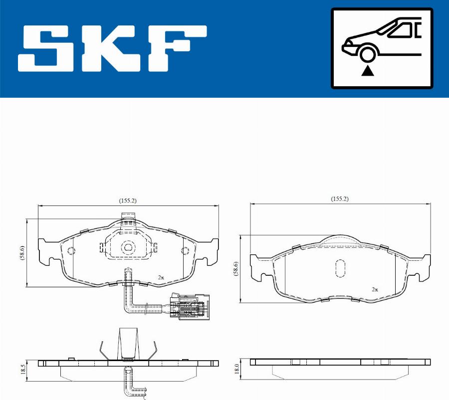 SKF VKBP 80778 E - Гальмівні колодки, дискові гальма autocars.com.ua