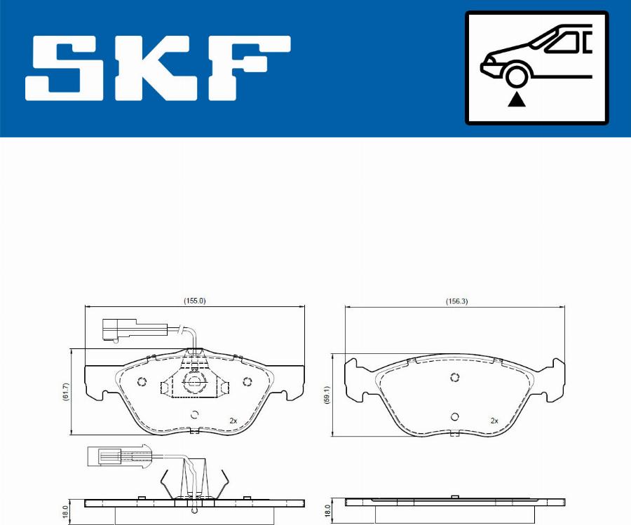 SKF VKBP 80784 E - Тормозные колодки, дисковые, комплект autodnr.net
