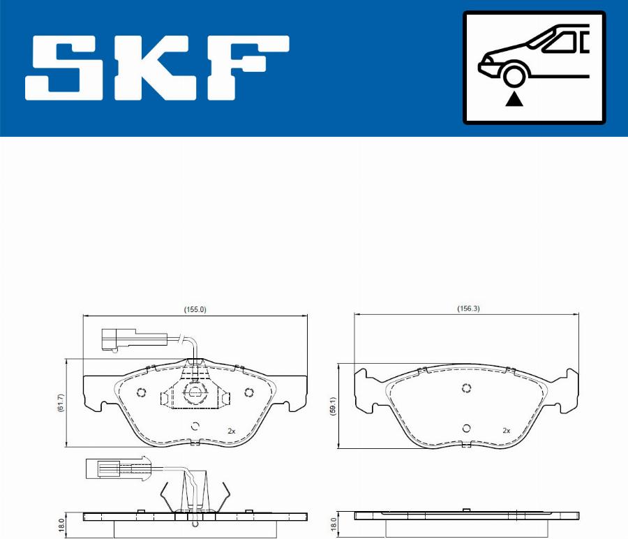 SKF VKBP 80785 E - Тормозные колодки, дисковые, комплект autodnr.net