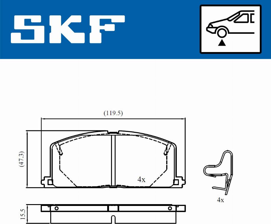 SKF VKBP 80817 A - Гальмівні колодки, дискові гальма autocars.com.ua