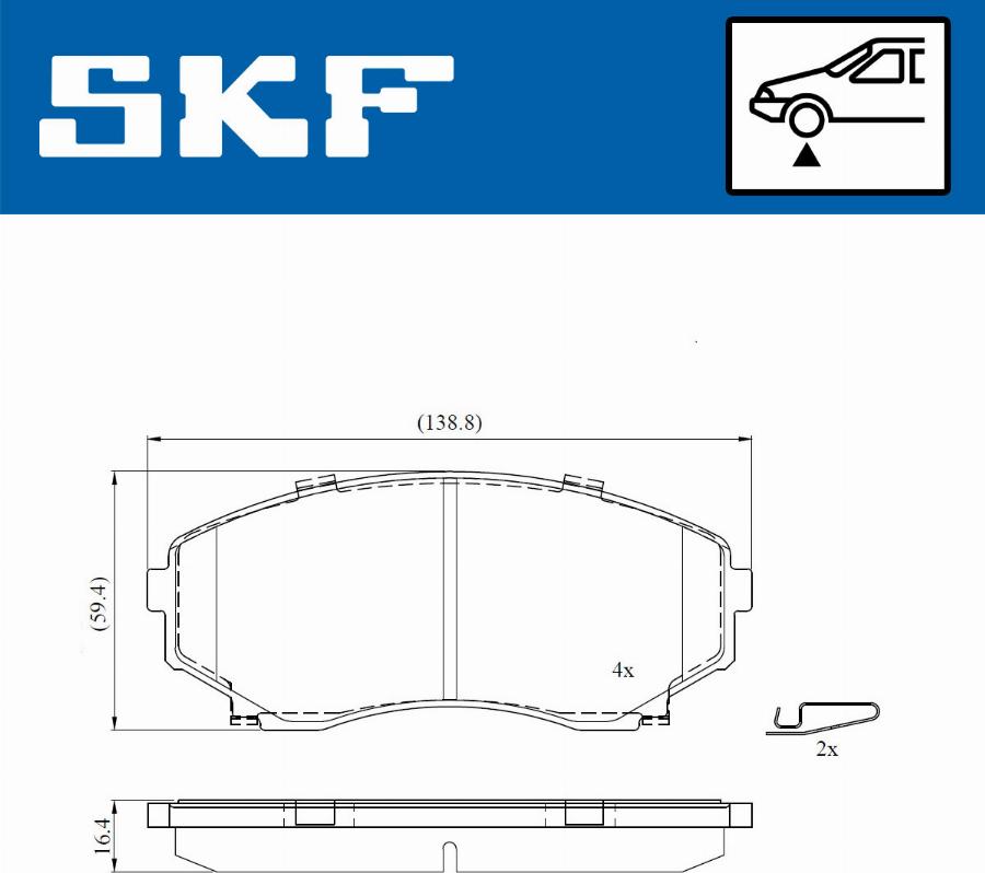 SKF VKBP 80822 A - Гальмівні колодки, дискові гальма autocars.com.ua