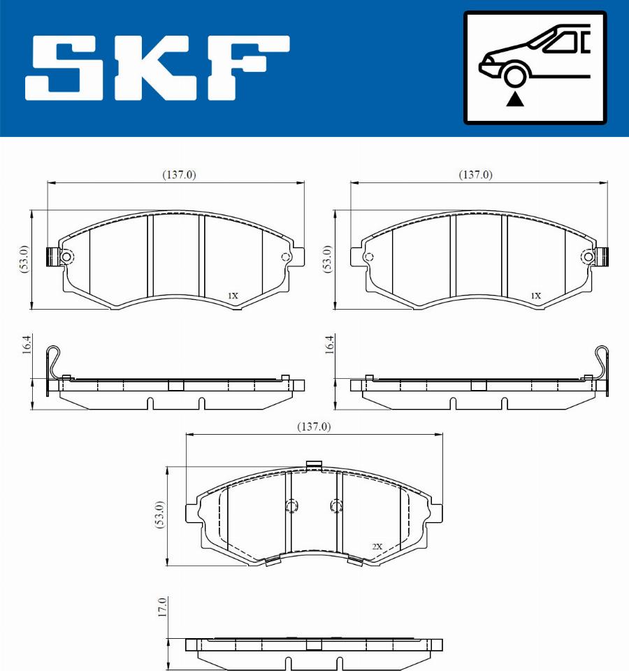 SKF VKBP 80826 A - Гальмівні колодки, дискові гальма autocars.com.ua