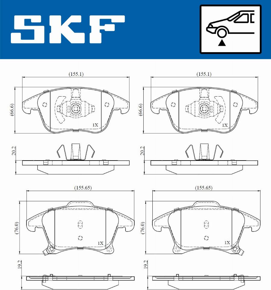 SKF VKBP 80847 A - Гальмівні колодки, дискові гальма autocars.com.ua