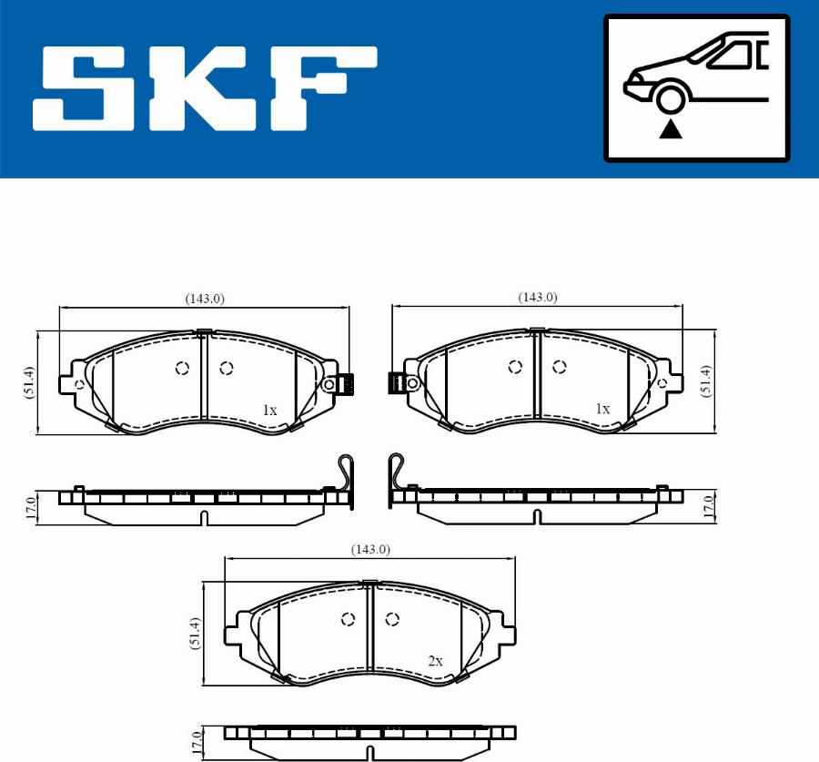 SKF VKBP 80865 A - Гальмівні колодки, дискові гальма autocars.com.ua