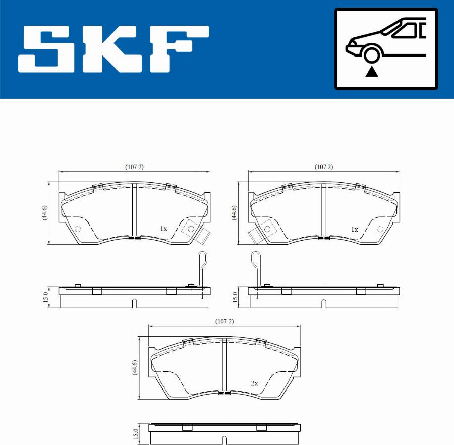 SKF VKBP 80882 A - Гальмівні колодки, дискові гальма autocars.com.ua