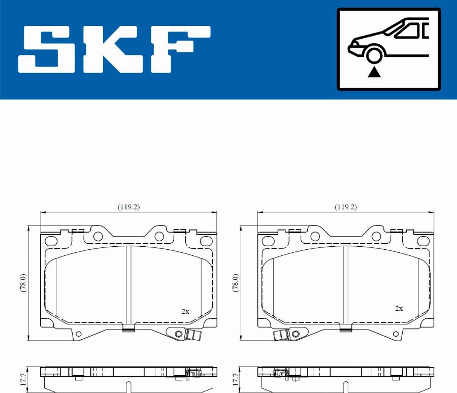 SKF VKBP 80904 A - Гальмівні колодки, дискові гальма autocars.com.ua