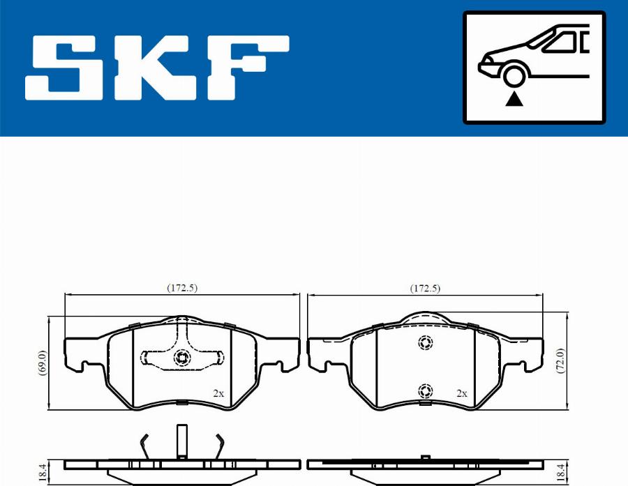 SKF VKBP 80915 - Гальмівні колодки, дискові гальма autocars.com.ua