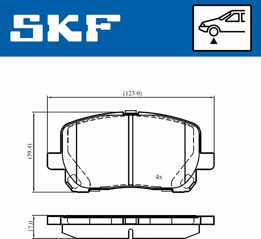 SKF VKBP 80943 - Гальмівні колодки, дискові гальма autocars.com.ua