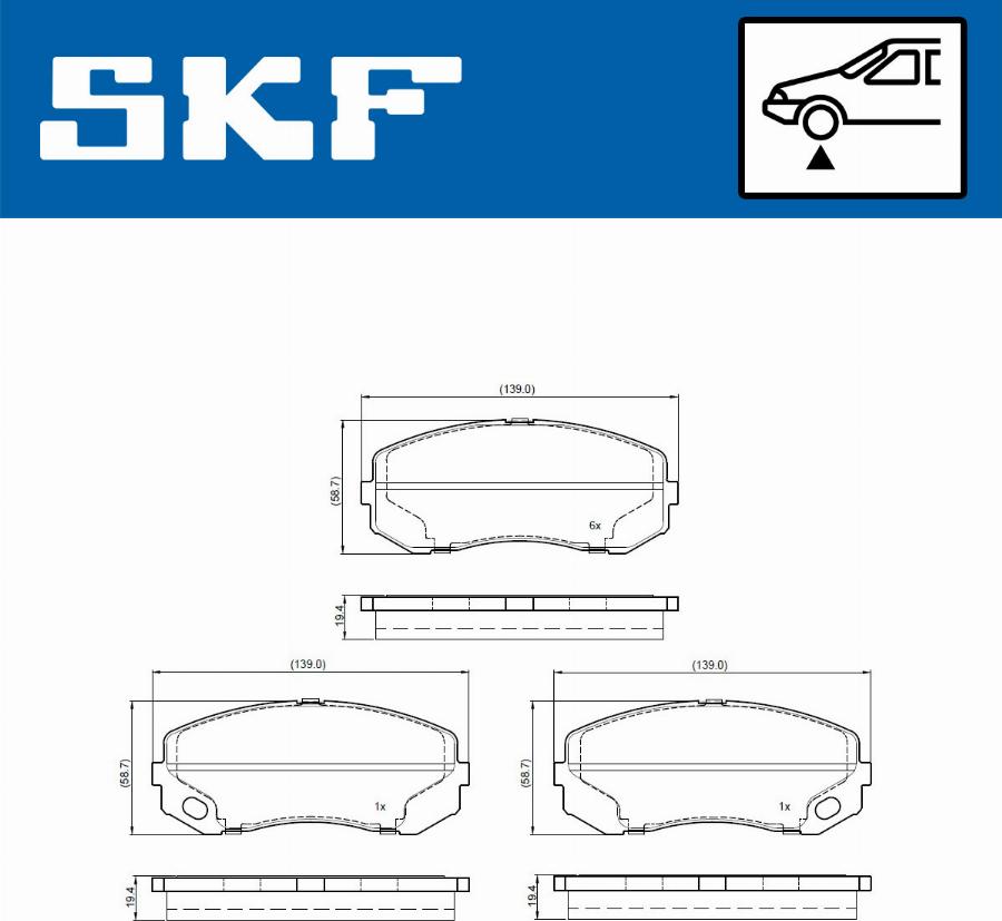 SKF VKBP 81008 - Гальмівні колодки, дискові гальма autocars.com.ua