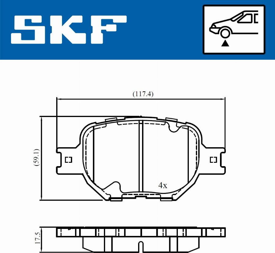 SKF VKBP 81024 - Гальмівні колодки, дискові гальма autocars.com.ua