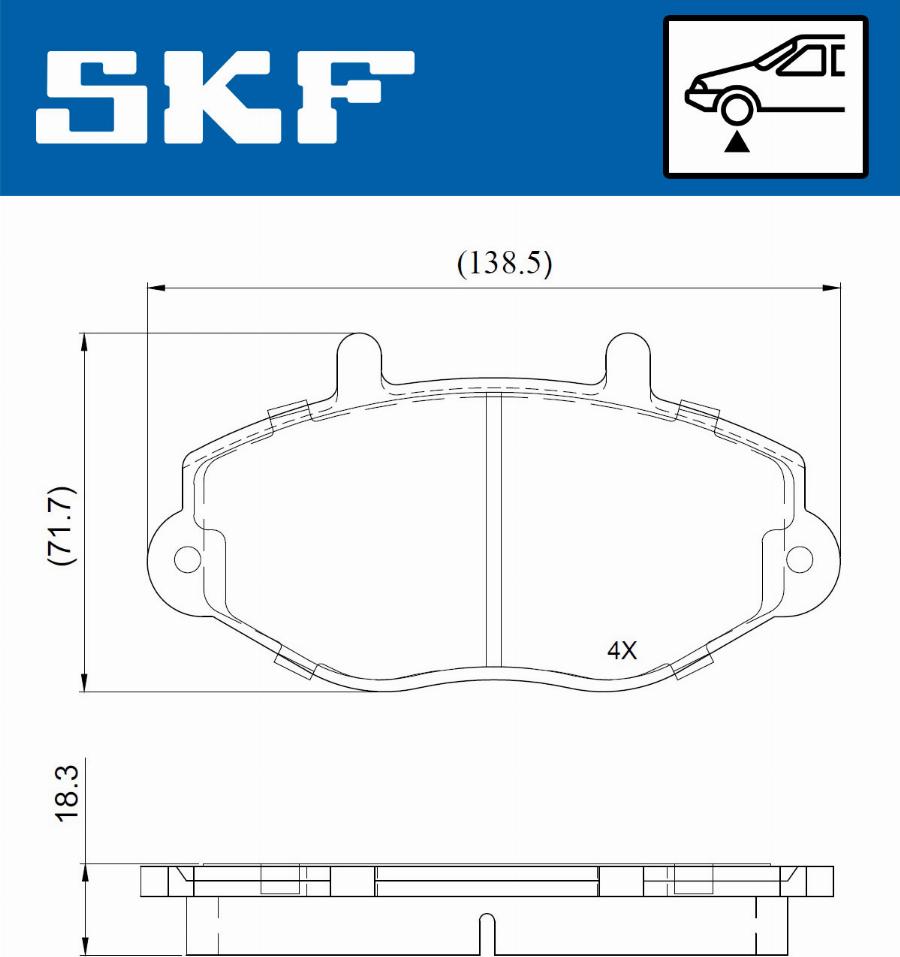 SKF VKBP 81028 - Гальмівні колодки, дискові гальма autocars.com.ua