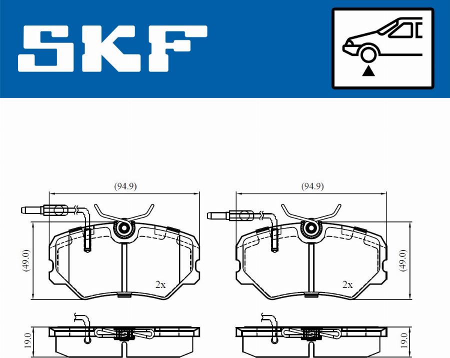 SKF VKBP 81033 E - Гальмівні колодки, дискові гальма autocars.com.ua