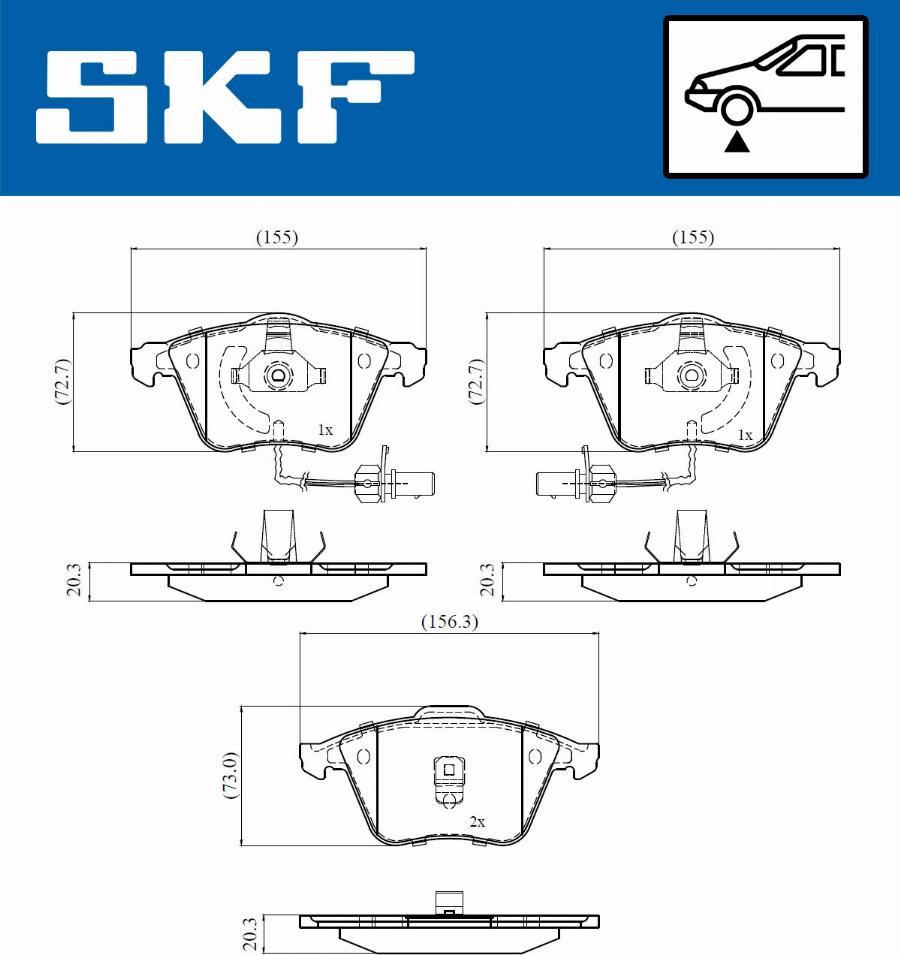 SKF VKBP 81038 E - Тормозные колодки, дисковые, комплект avtokuzovplus.com.ua