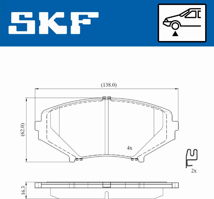 SKF VKBP 81085 A - Тормозные колодки, дисковые, комплект avtokuzovplus.com.ua