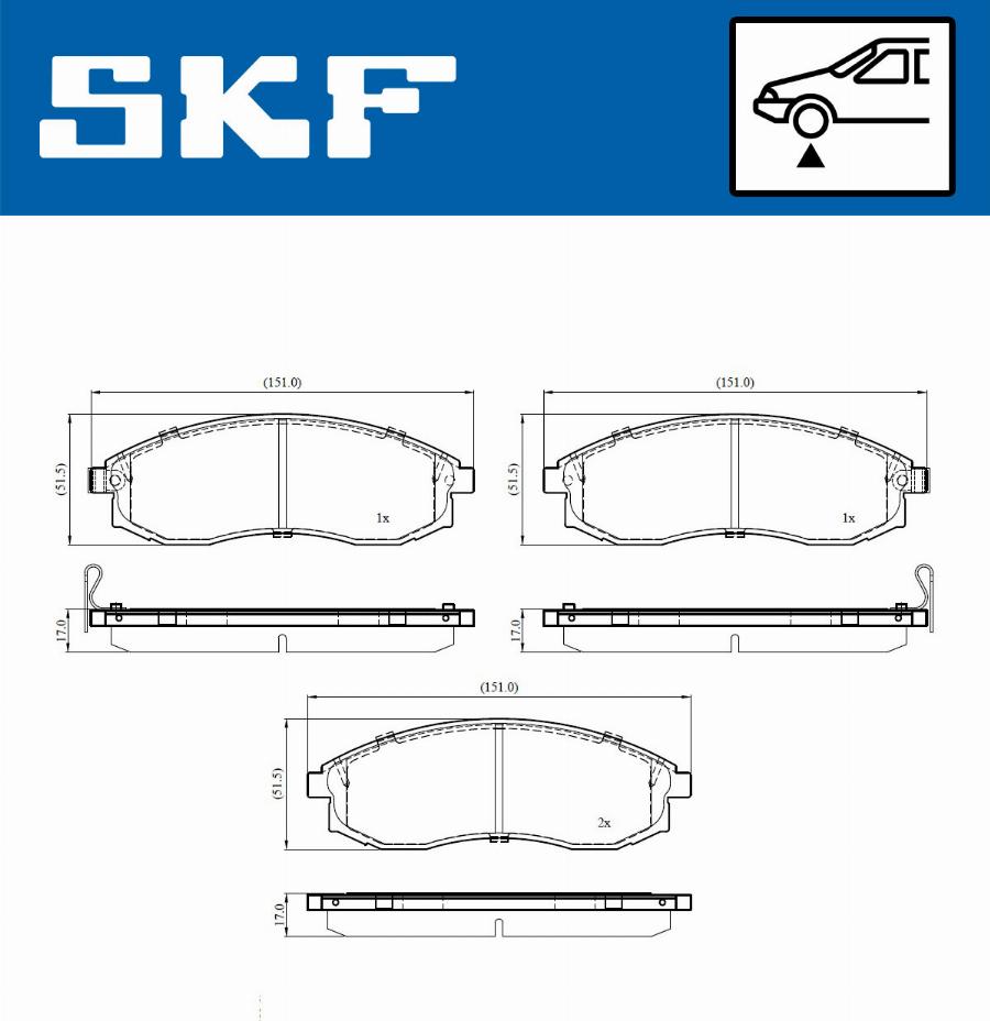 SKF VKBP 81121 A - Гальмівні колодки, дискові гальма autocars.com.ua