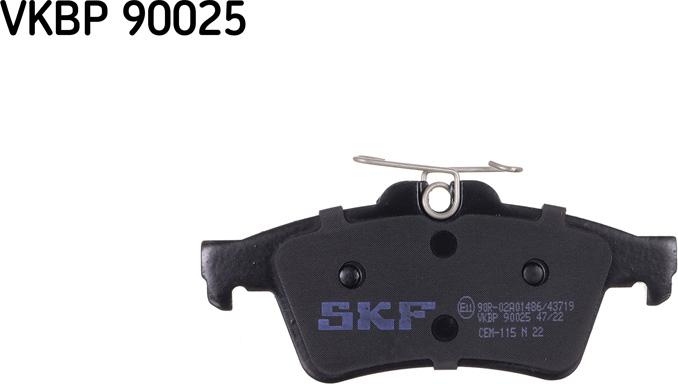 SKF VKBP 90025 - Тормозные колодки, дисковые, комплект avtokuzovplus.com.ua