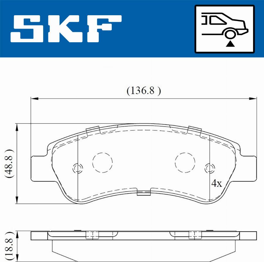 SKF VKBP 90045 - Гальмівні колодки, дискові гальма autocars.com.ua