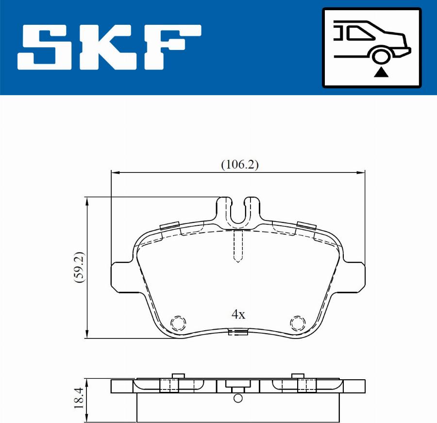 SKF VKBP 90056 - Тормозные колодки, дисковые, комплект avtokuzovplus.com.ua