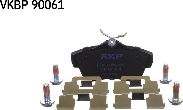 SKF VKBP 90061 - Тормозные колодки, дисковые, комплект autodnr.net