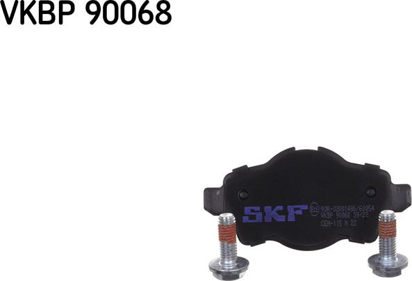 SKF VKBP 90068 - Гальмівні колодки, дискові гальма autocars.com.ua