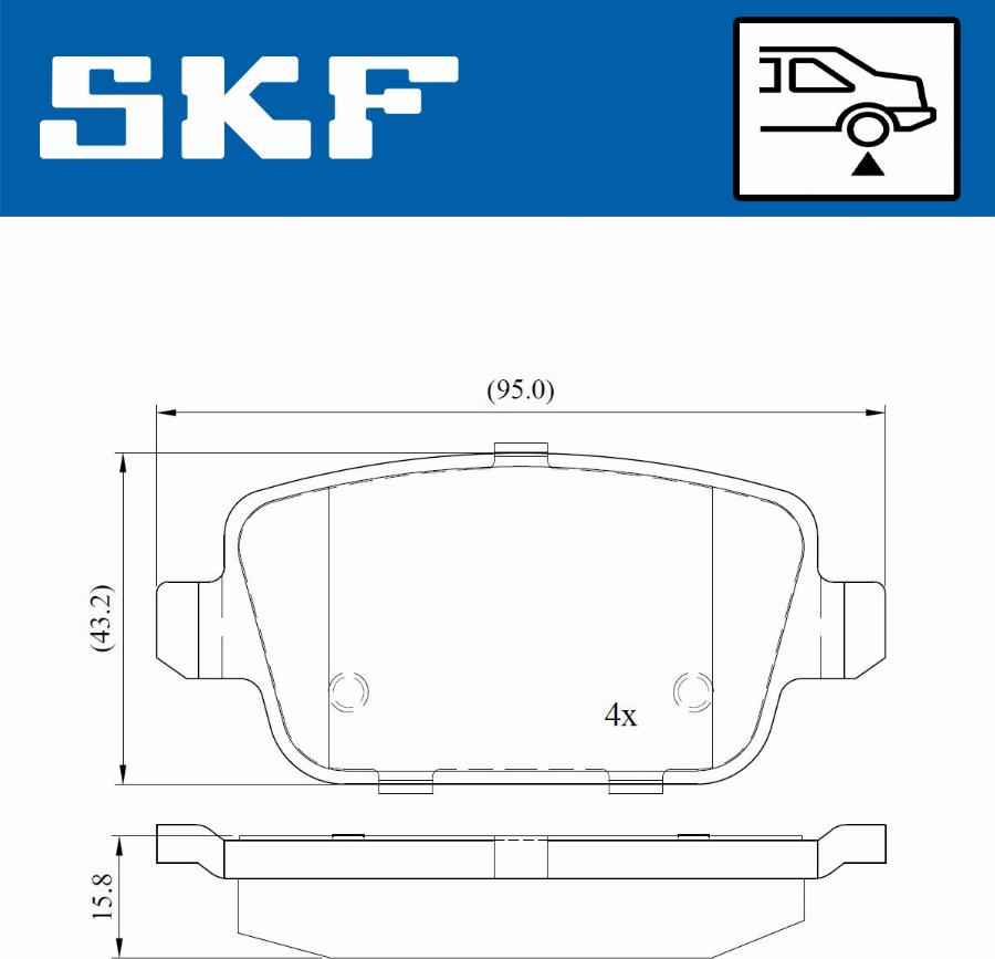 SKF VKBP 90072 - Гальмівні колодки, дискові гальма autocars.com.ua
