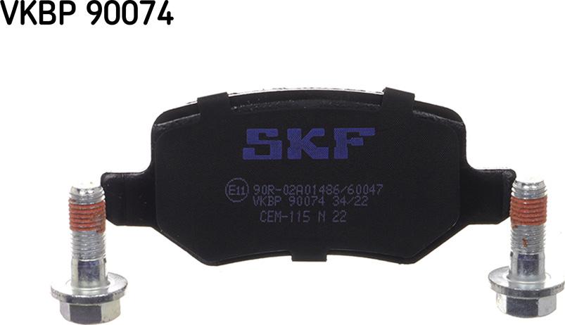 SKF VKBP 90074 - Гальмівні колодки, дискові гальма autocars.com.ua