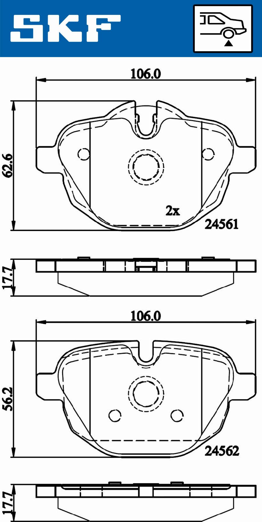 SKF VKBP 90075 - Тормозные колодки, дисковые, комплект avtokuzovplus.com.ua