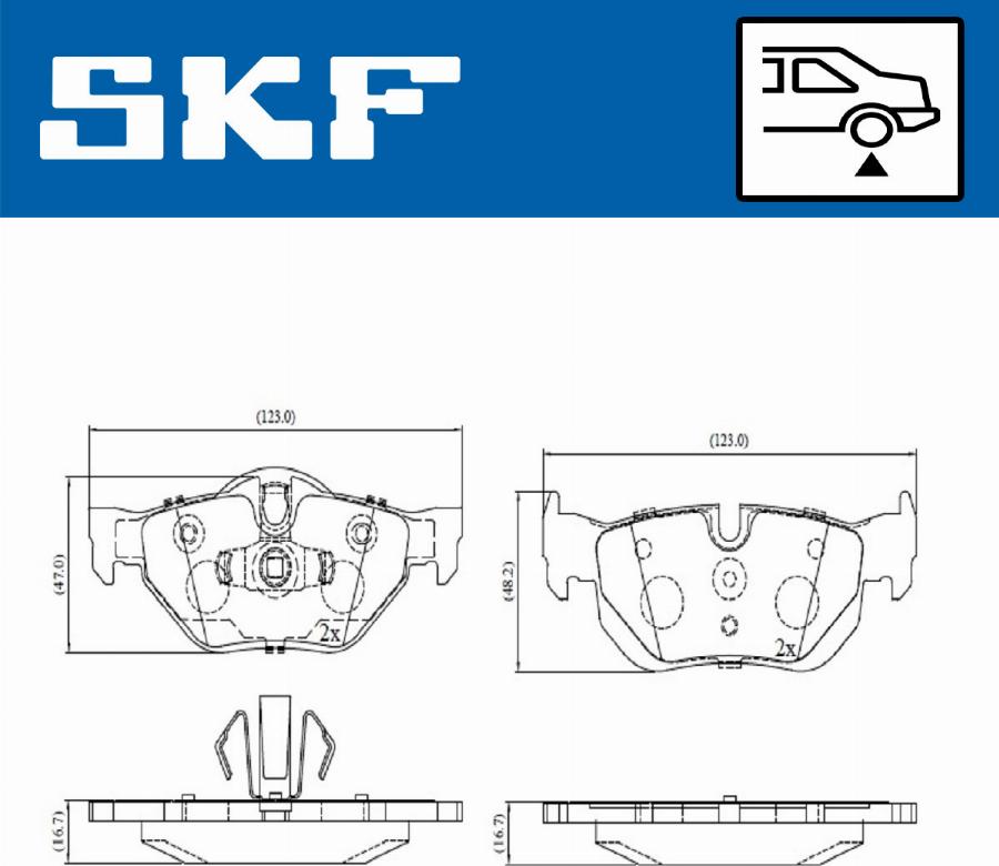 SKF VKBP 90095 - Гальмівні колодки, дискові гальма autocars.com.ua