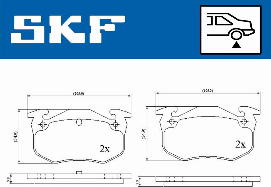 SKF VKBP 90120 - Тормозные колодки, дисковые, комплект avtokuzovplus.com.ua