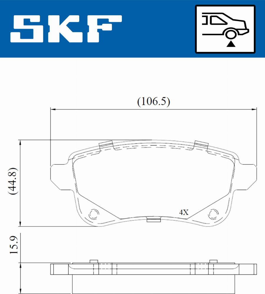 SKF VKBP 90134 - Гальмівні колодки, дискові гальма autocars.com.ua