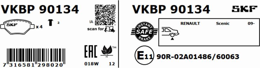 SKF VKBP 90134 - 0 autocars.com.ua
