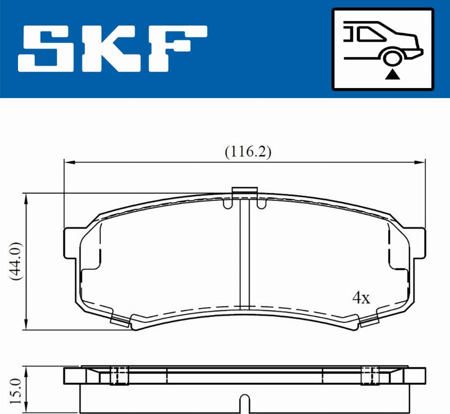 SKF VKBP 90136 - Гальмівні колодки, дискові гальма autocars.com.ua