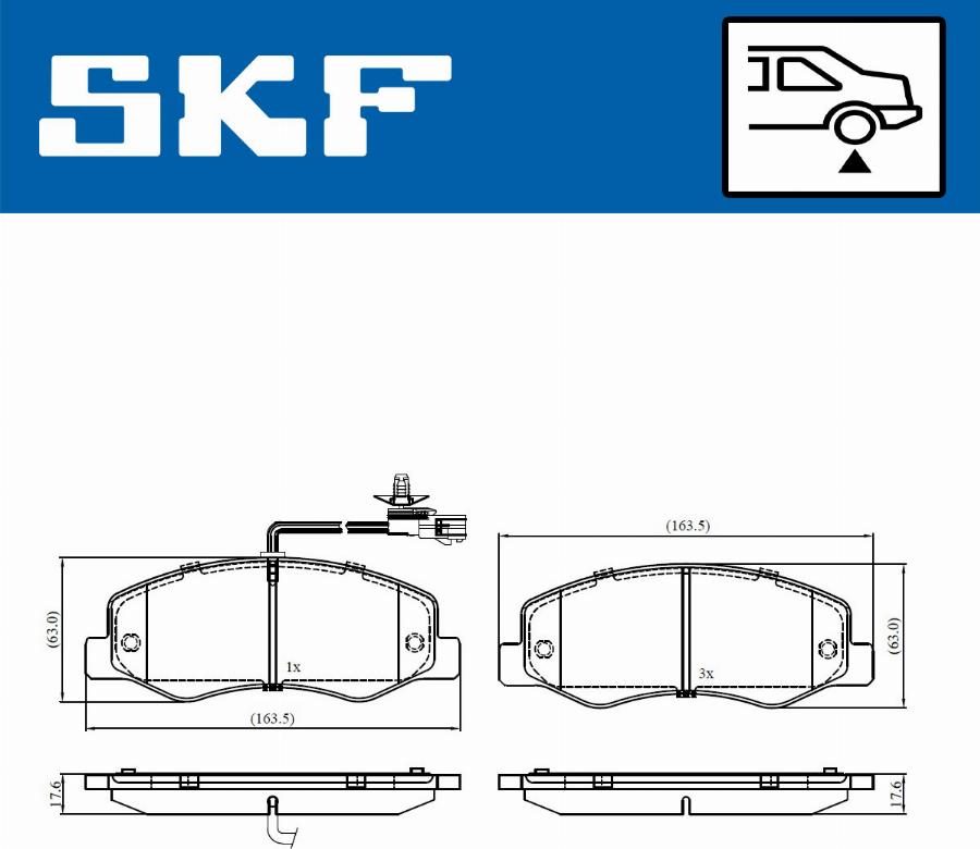 SKF VKBP 90164 E - Гальмівні колодки, дискові гальма autocars.com.ua