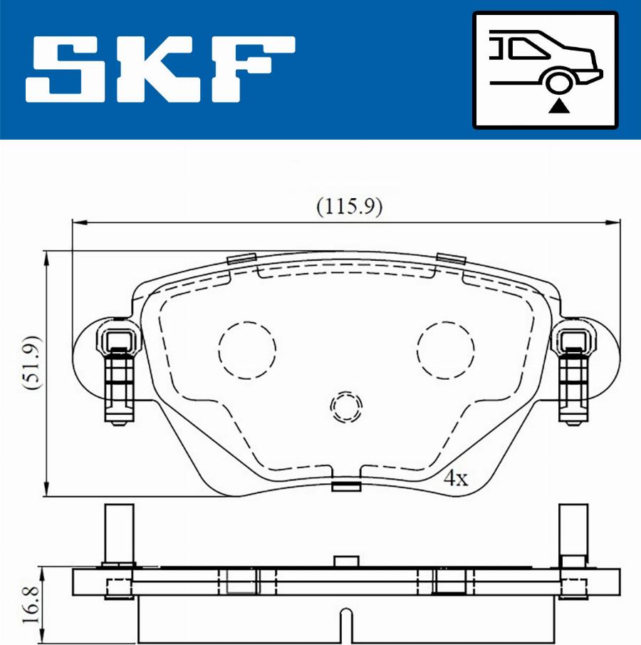 SKF VKBP 90170 - Гальмівні колодки, дискові гальма autocars.com.ua