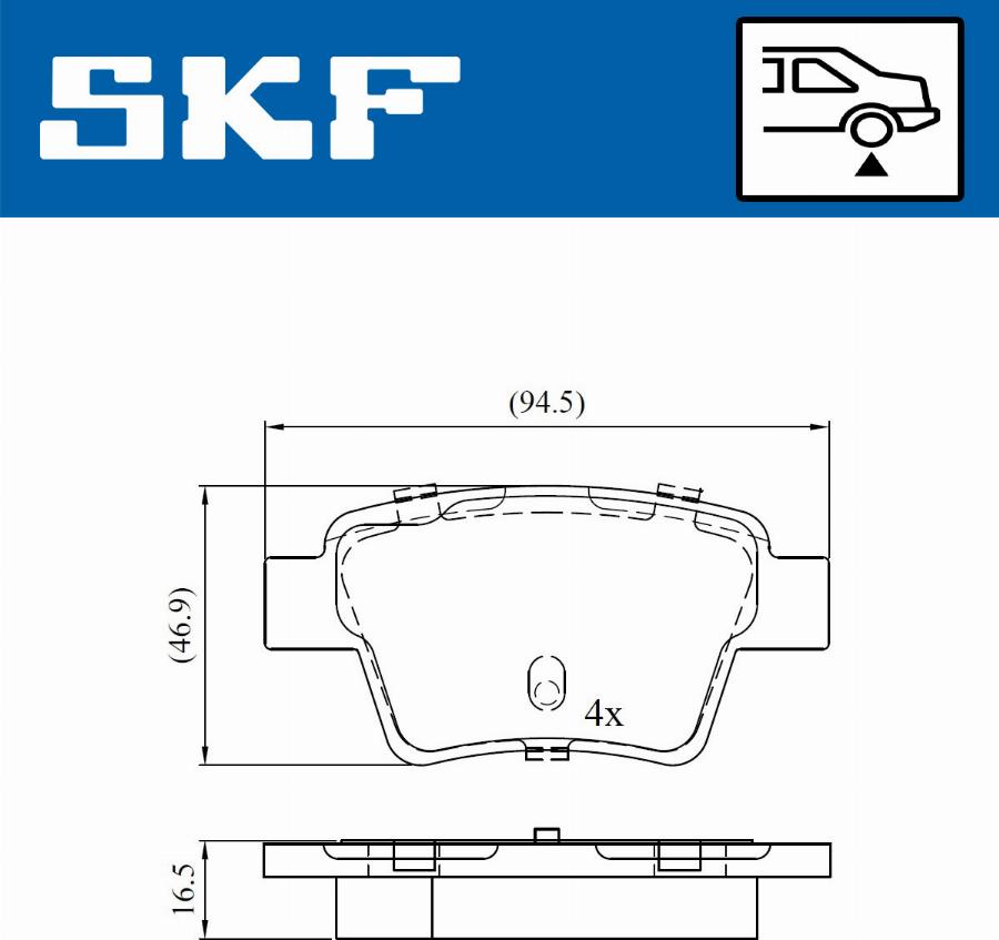 SKF VKBP 90172 - Тормозные колодки, дисковые, комплект autodnr.net