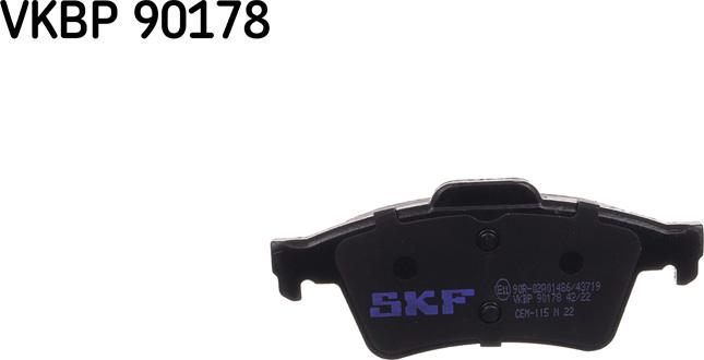 SKF VKBP 90178 - Тормозные колодки, дисковые, комплект avtokuzovplus.com.ua