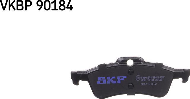 SKF VKBP 90184 - Гальмівні колодки, дискові гальма autocars.com.ua