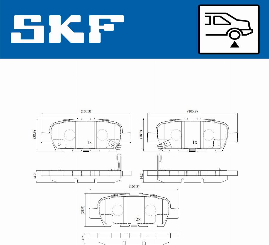 SKF VKBP 90204 A - Тормозные колодки, дисковые, комплект autodnr.net