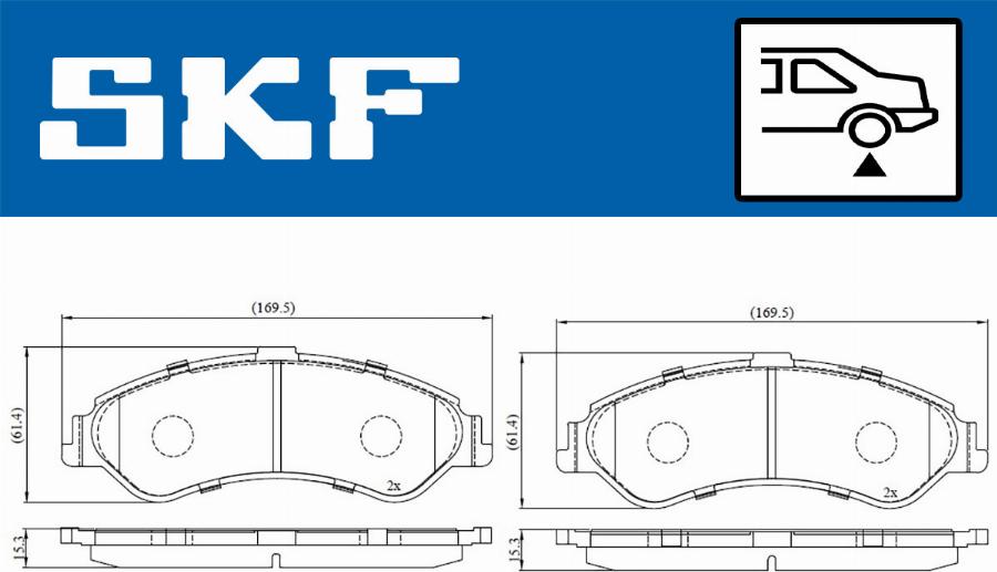 SKF VKBP 90221 - Гальмівні колодки, дискові гальма autocars.com.ua
