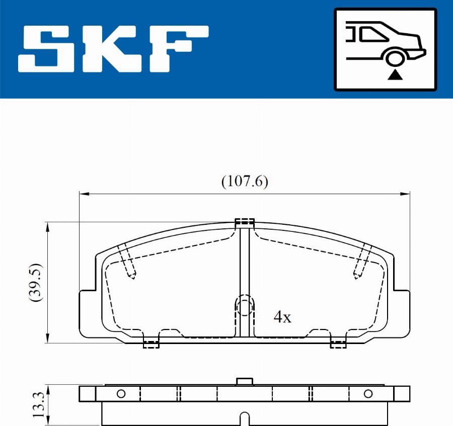 SKF VKBP 90255 - Гальмівні колодки, дискові гальма autocars.com.ua