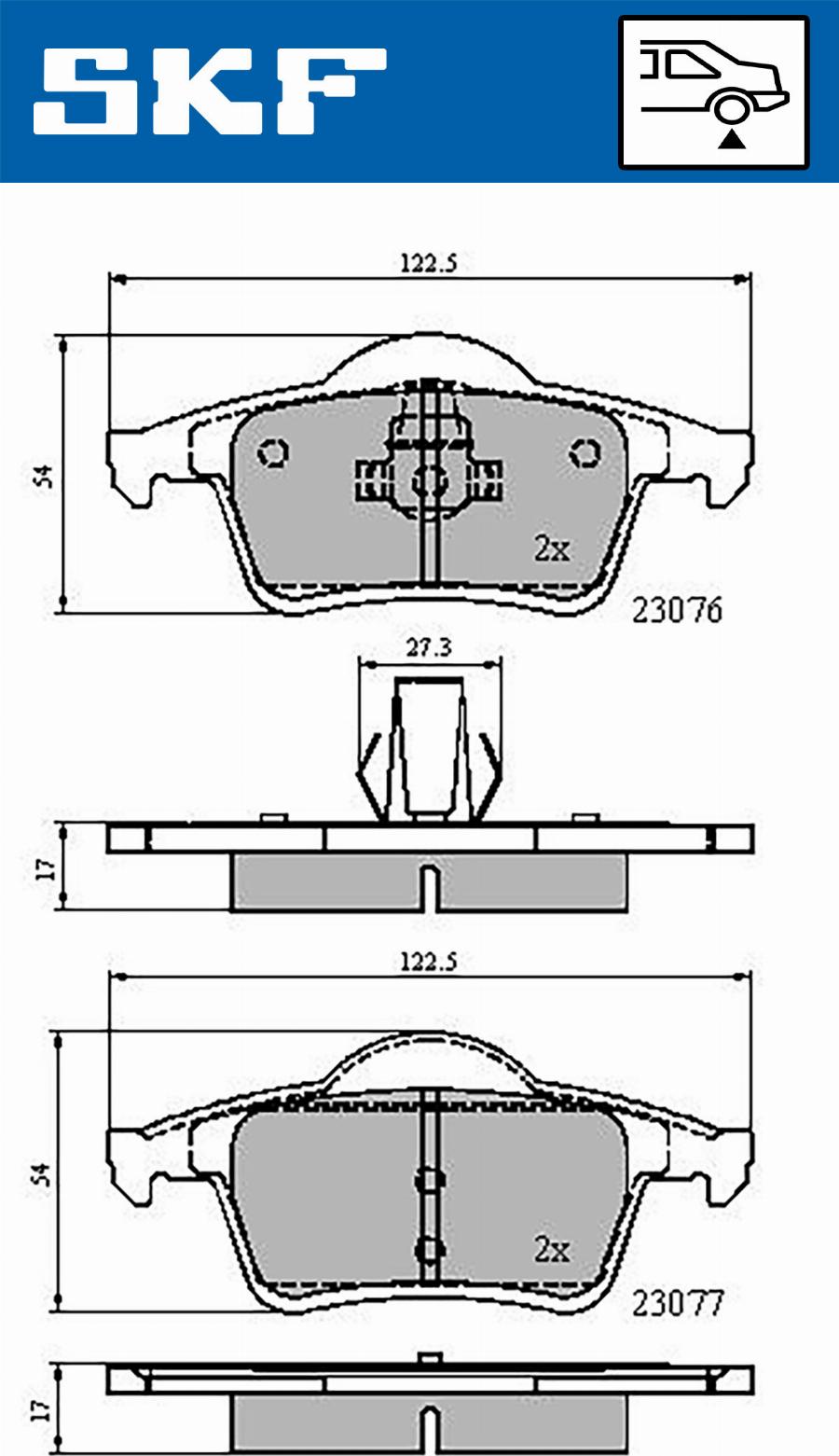 SKF VKBP 90261 - Гальмівні колодки, дискові гальма autocars.com.ua