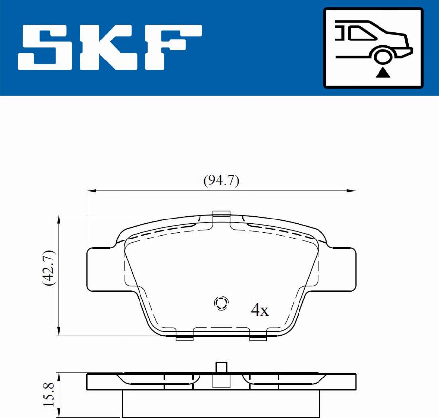 SKF VKBP 90315 - Гальмівні колодки, дискові гальма autocars.com.ua