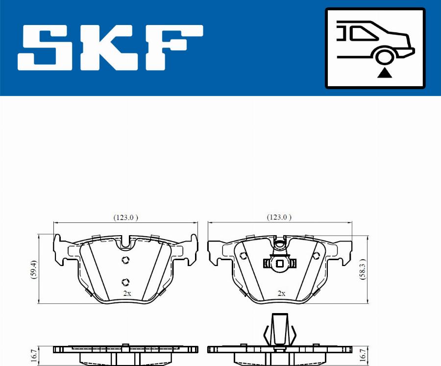 SKF VKBP 90316 - Гальмівні колодки, дискові гальма autocars.com.ua