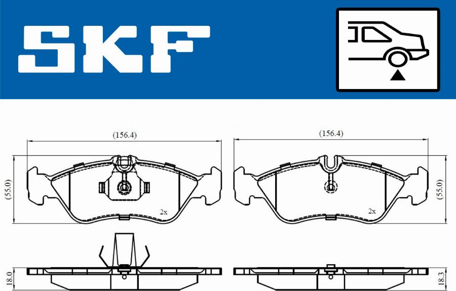 SKF VKBP 90362 - Тормозные колодки, дисковые, комплект autodnr.net