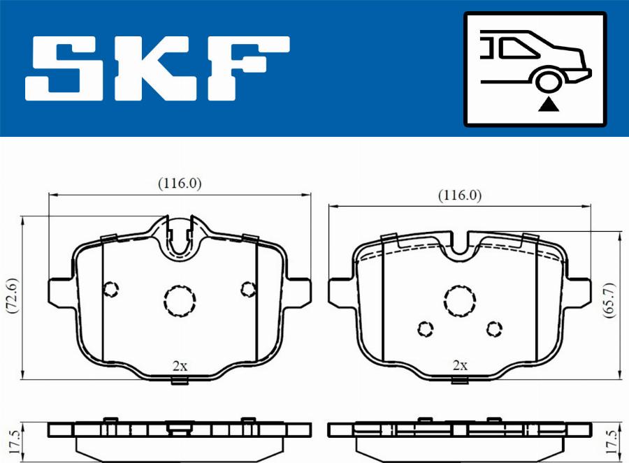 SKF VKBP 90366 - Тормозные колодки, дисковые, комплект avtokuzovplus.com.ua