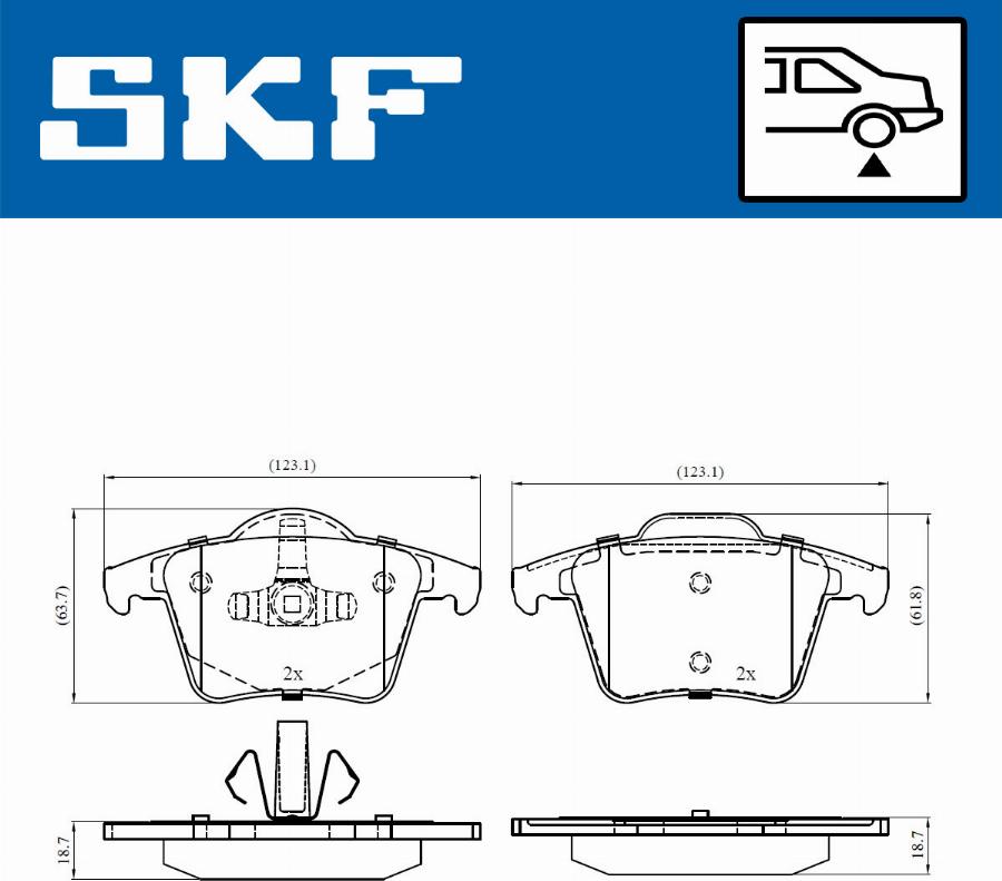 SKF VKBP 90392 - Тормозные колодки, дисковые, комплект avtokuzovplus.com.ua