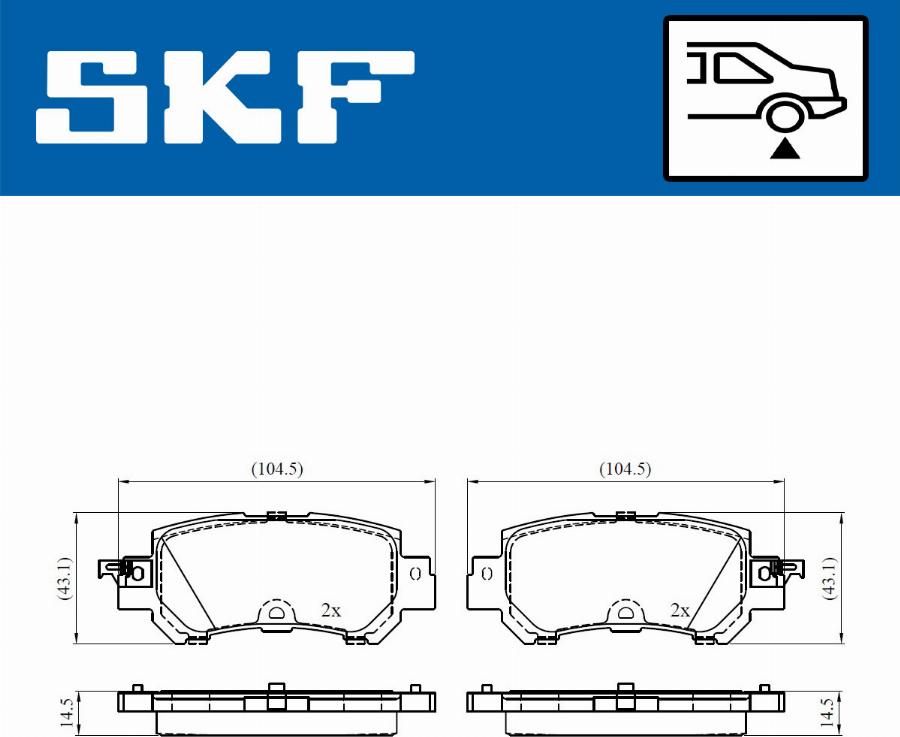SKF VKBP 90418 A - Гальмівні колодки, дискові гальма autocars.com.ua