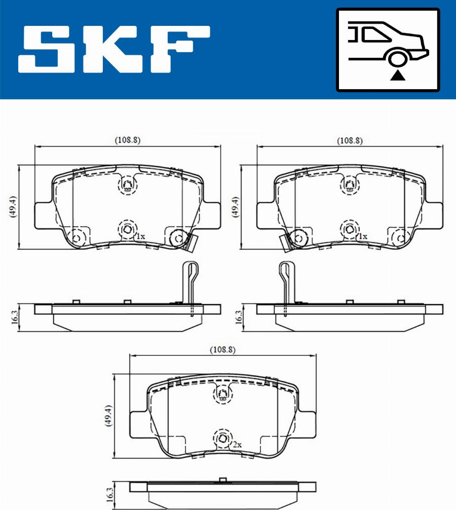 SKF VKBP 90458 A - Тормозные колодки, дисковые, комплект avtokuzovplus.com.ua