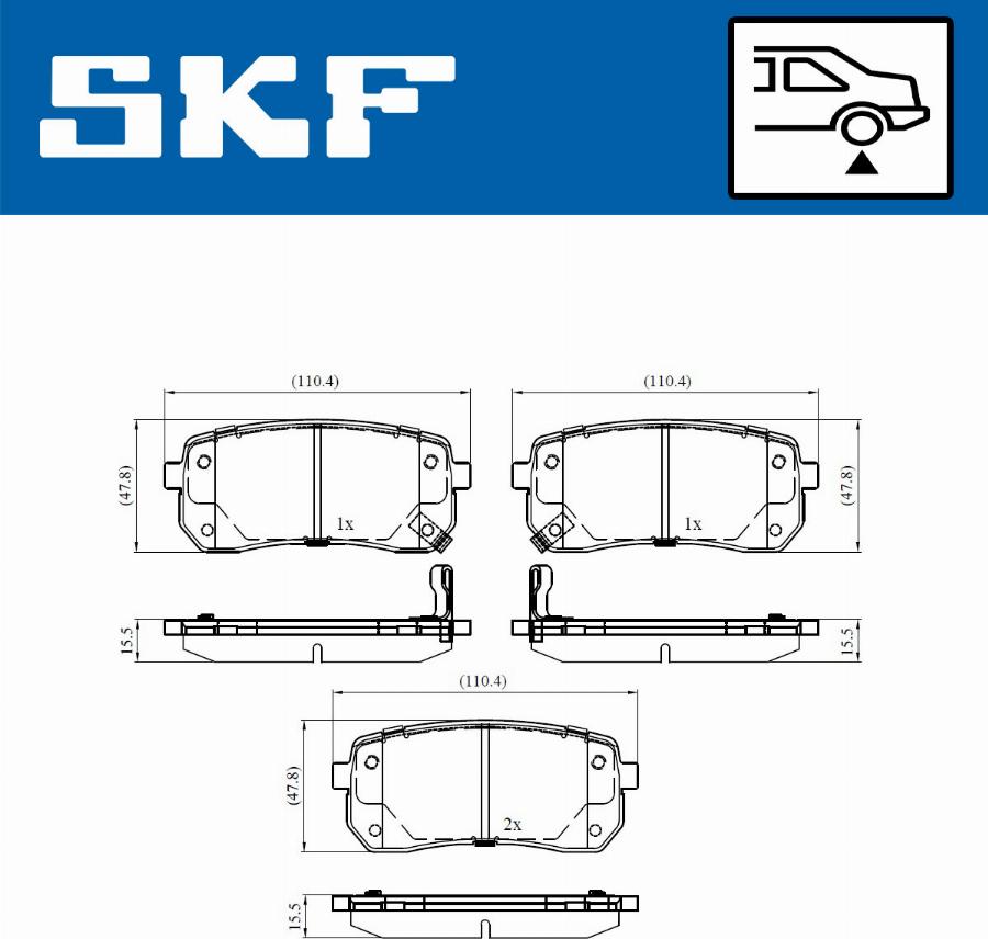 SKF VKBP 90464 A - Гальмівні колодки, дискові гальма autocars.com.ua