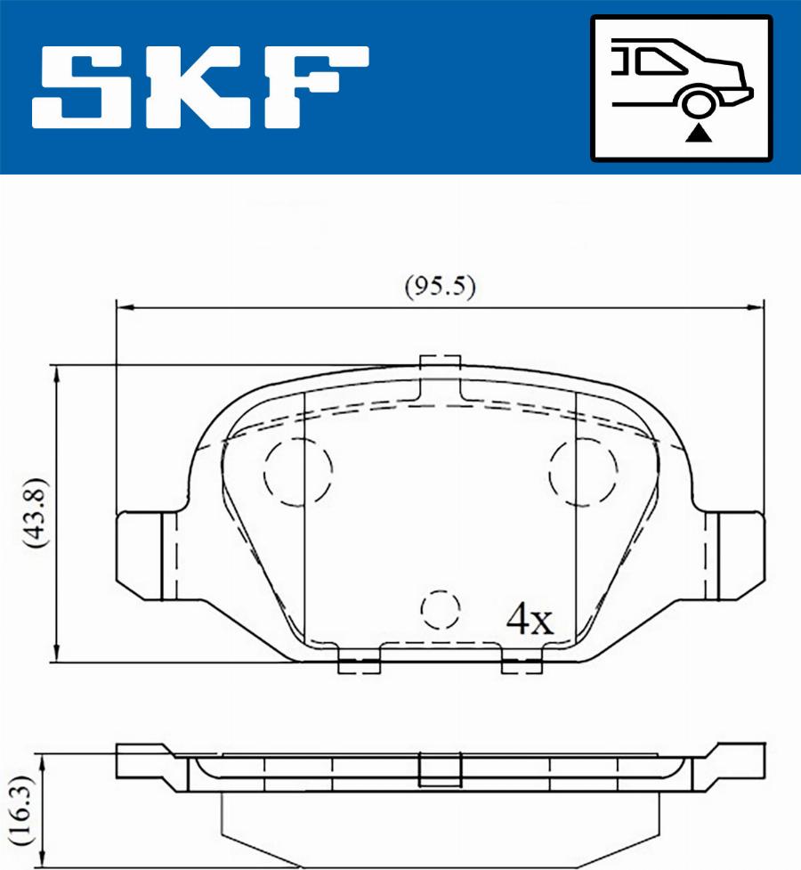 SKF VKBP 90472 - Тормозные колодки, дисковые, комплект avtokuzovplus.com.ua